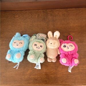 Labubu Lababies - Adorable Plush Animal Friends Set - Blue, Pink, Tan, Green